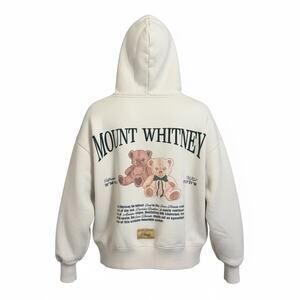 Zara Girls Bear Sweater Hoodie Size 9/10 Cream Pullover